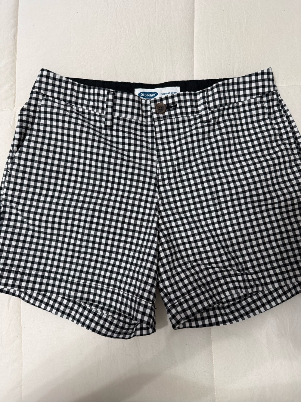 Old Navy Black and White Gingham Bermuda Shorts